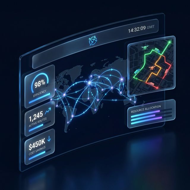 Optimization dashboard showing operational analytics